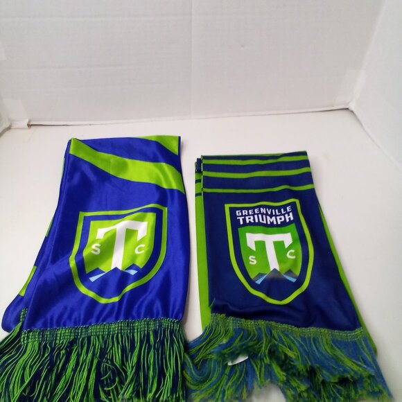 Greenville Triumph Scarf Lot of 2 FC Soccer Club Green Blue Greenville SC - Picture 2 of 8